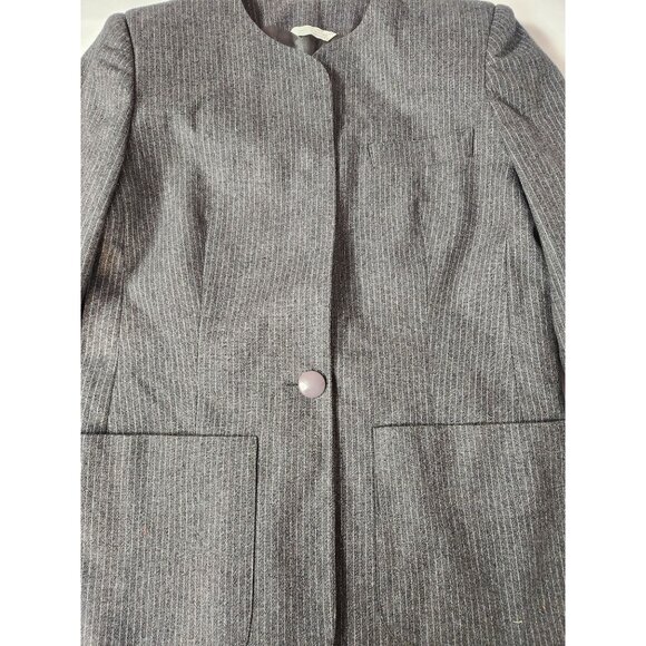 Vintage HaberdasHer Women's Gray Pinstripe Power 2 Piece Wool Suit US7/9 - Picture 13 of 14